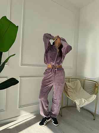 Женский плюшевый прогулочный костюмчик двойка: кофта и штаны плюшевый велюр Фрез, 42/44 Одесса