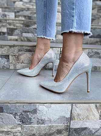 Meideli Туфлі жіночі MEIDELI срібні еко-шкіра каблук 10см розміри 36-40 (L38-6) Коломия