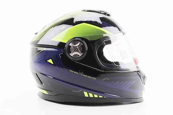 Шолом інтеграл, закритий BLD-М65 L (59-60см), ЧОРНИЙ/НЕОНОВО-ЖОВТО-СИНІЙ Киев