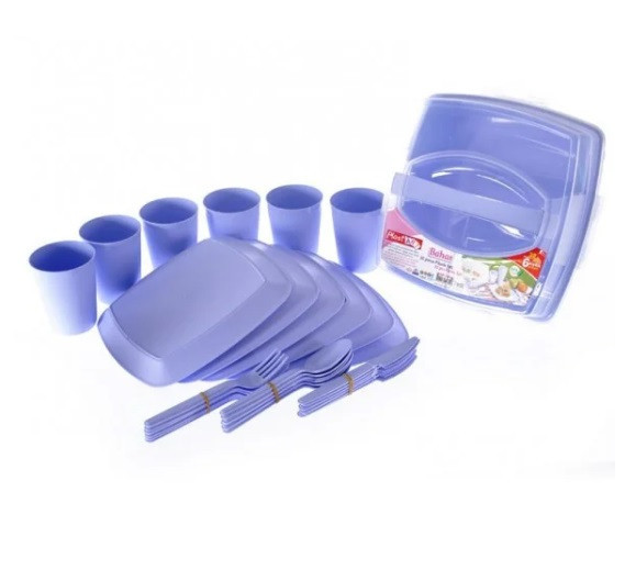 Набор посуды для пикника на 6 персон 32 предмета белый SP-180 