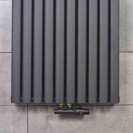 Вертикальный радиатор Ellipse Double  600х1800-10 (50 мм), anticor, черный муар Киев