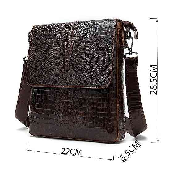 Сумка з тисненням під шкіру крокодила Vintage 20039 Коричнева Київ
