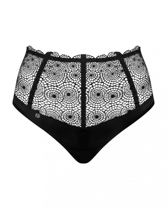 Сексуальные стринги на высокой талии Obsessive Sharlotte panties black L/XL Sex Aura Киев - изображение 5