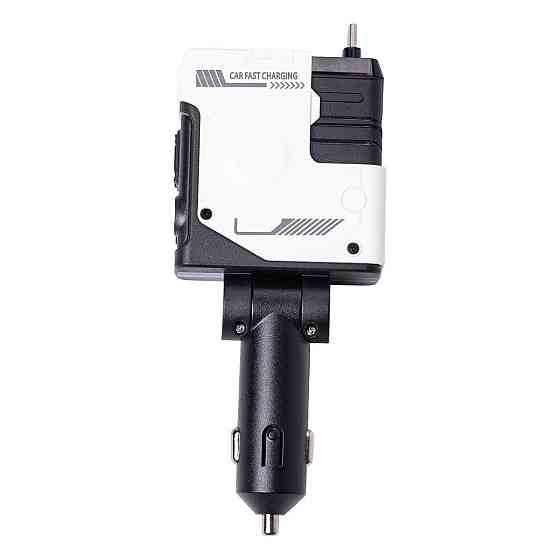 Автомобильное зарядное устройство MECHA с выдвижными кабелями и портами USB/Type-C Белый HP-A1W Киев