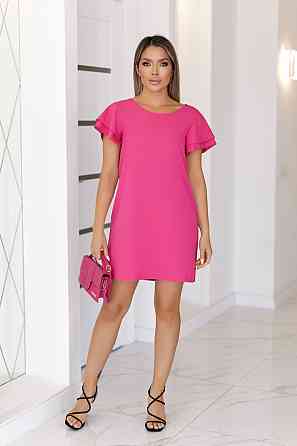 Сукня літня з воланами на плечах Fiesta Батал 54-56, Малиновий Київ