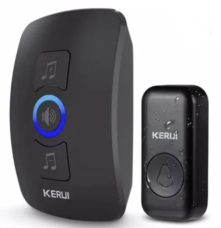 Беспроводной дверной звонок KERUI M525 механика с базой в розетку чёрный Полтава - изображение 1