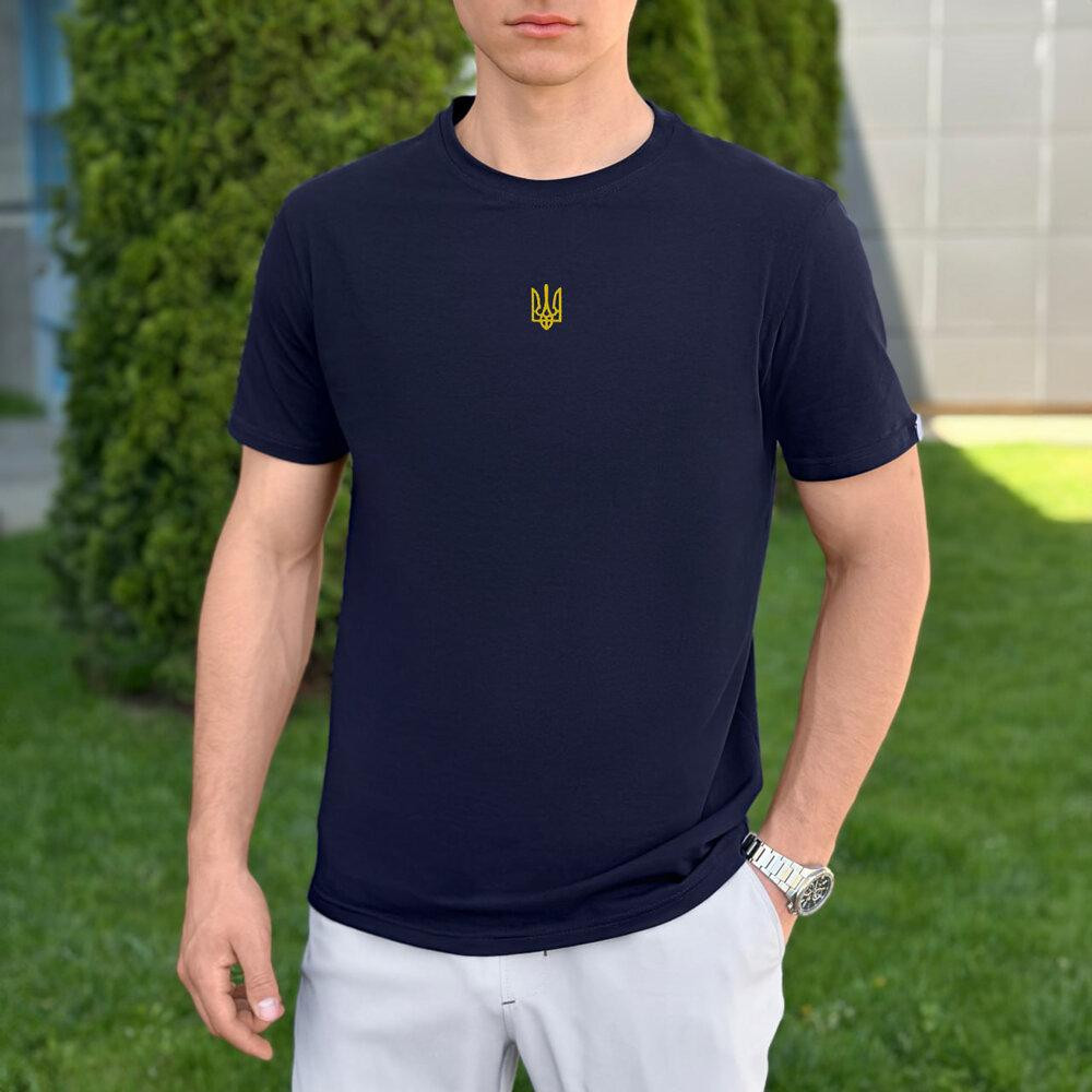 Футболка Pobedov Peremoga - Герб желтая вышивка Темно-синий L TSfu2 041Ldb Киев - изображение 1
