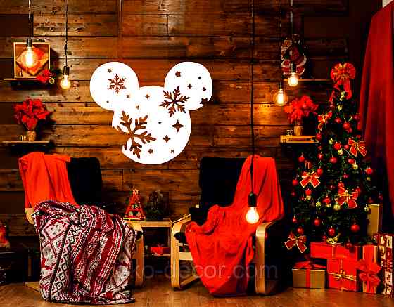 Декоративное настенное Панно «Микки Маус», Декор на стену 90*75 см, Белый Киев