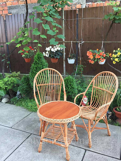 Столик та крісла плетені з лози Київ - фото 3