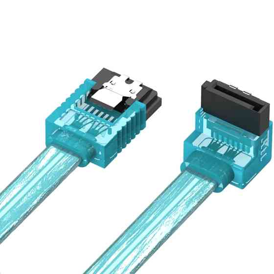 Кабель SATA 3.0 7pin, F/F, 0.5 м, L-конектор, Blue Vention Винница