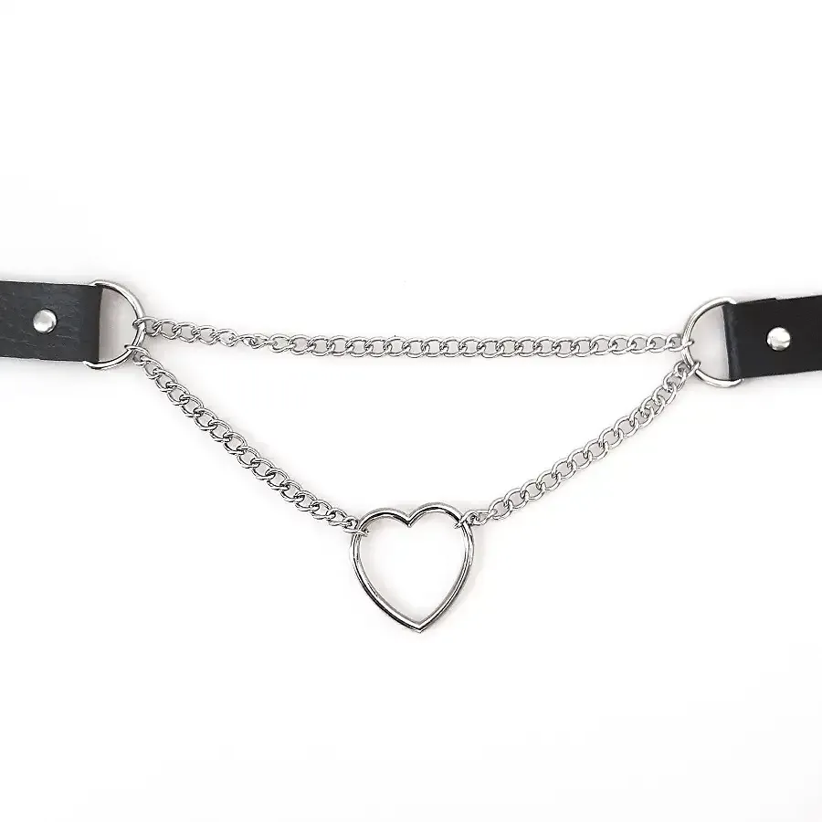 Чокер на шию Серце Art of Sex - Paris, з натуральної шкіри, колір Чорний Львов - изображение 3