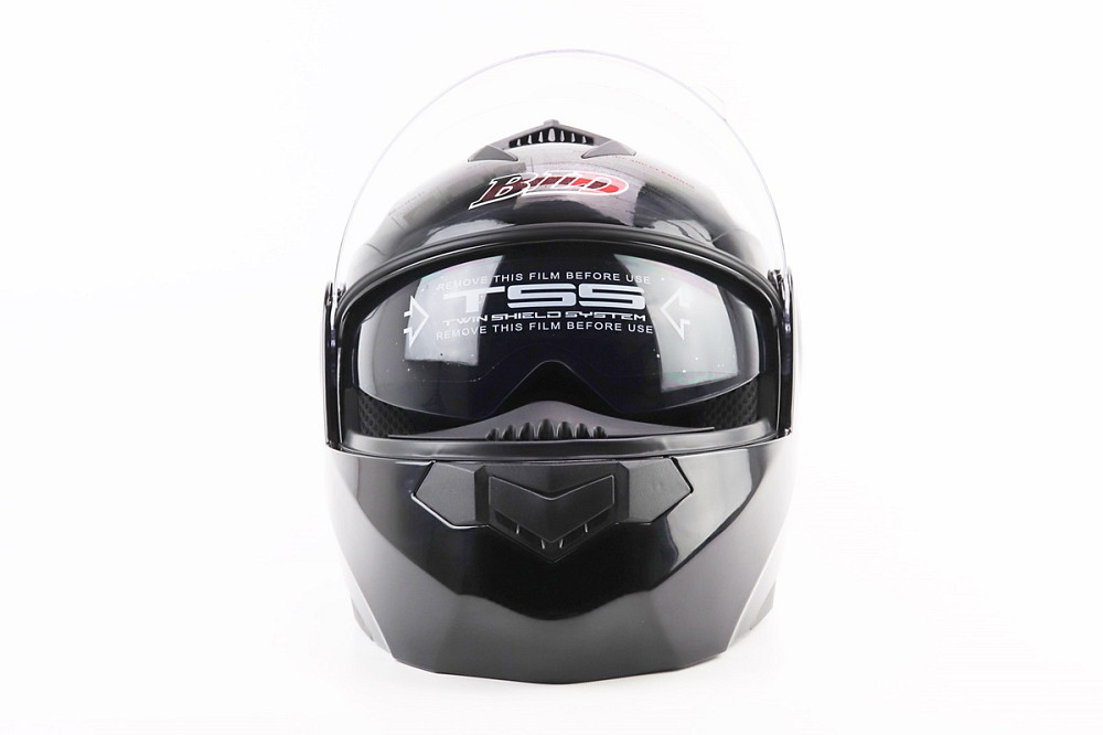 Шолом модуляр, закритий з відкидним підборіддям+відкидні окуляри BLD-159 М (57-58см), ЧОРНИЙ глянець Київ - фото 6