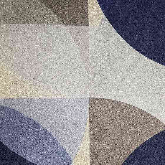 Шпалери метрові вінілові на флізелін дизайнерські Erismann Elle геометрія ромби кола синій коричневий сірий Київ
