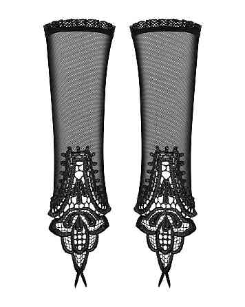 Сетчатые митенки с кружевом Obsessive Luiza mittens One size, черные Sex Aura Киев