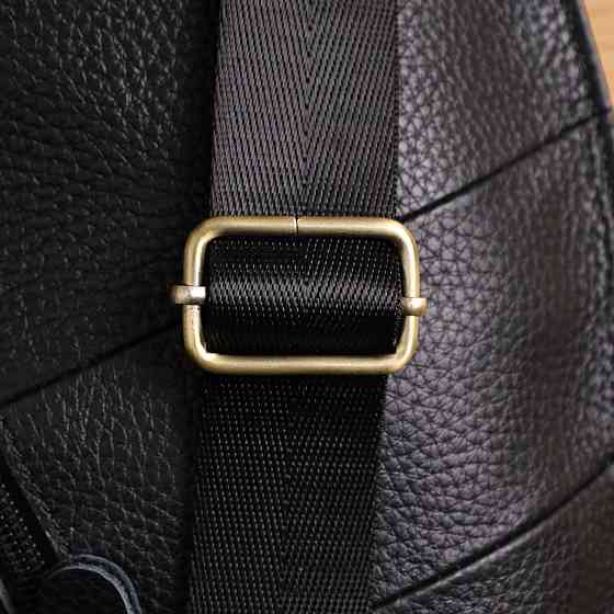 Сумка для чоловіків з великою кількістю кишень із натуральної шкіри Чорний (Vintage) Київ