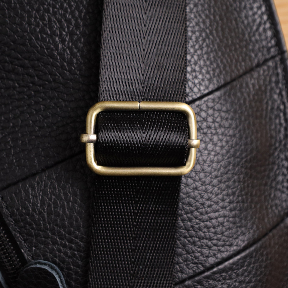 Сумка для чоловіків з великою кількістю кишень із натуральної шкіри Чорний (Vintage) Київ - фото 4