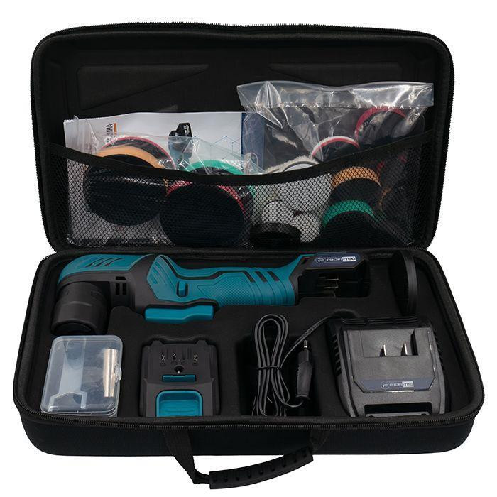 Аккумуляторная эксцентриковая полировальная машина PROFI-TEC PPM-8012SCP Set: с АКБ 12V 2.5 Ah+ЗП, круг 80мм Киев - изображение 2