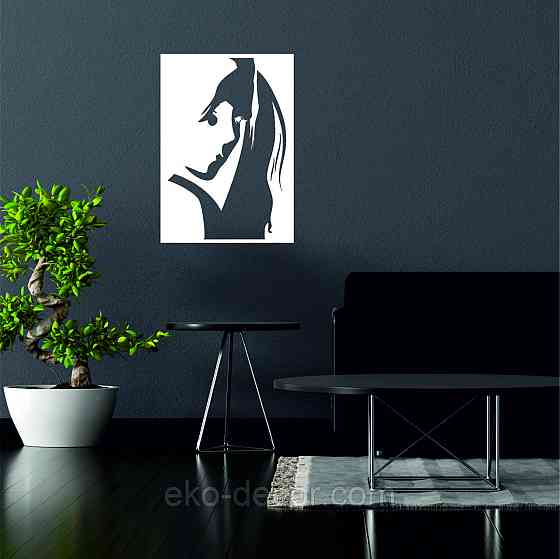 Декоративное настенное Панно «Девушка» Декор на стену 90*63 см, Белый Киев