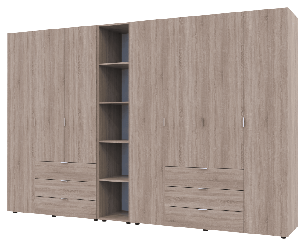 Комплект шкафов для одежды Doros Гелар (3 шт.) 309,4х49,5х203,4 см Дуб сонома (DRS-011164) Днепр - изображение 3