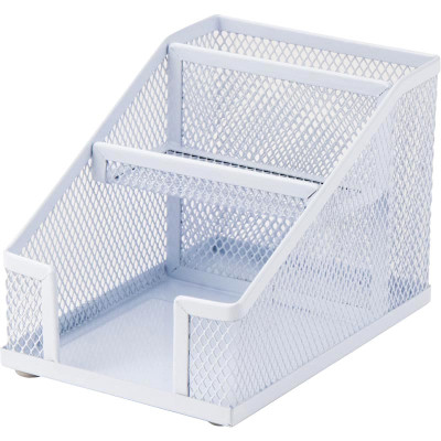 Настольный набор Axent подставка-органайзер 100x143x100 мм металлическая, белая (2118-21-A) Винница - изображение 1