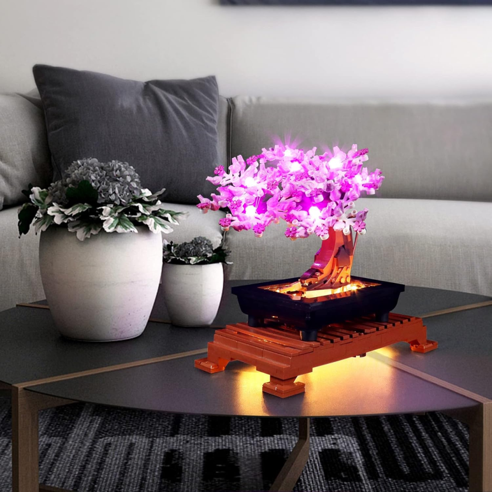 Комплект LED-підсвічування для LEGO Botanicals Bonsai Tree 10281, USB/батарейки, світлодіодний набір для дерева бонсай, рожева Київ - фото 13