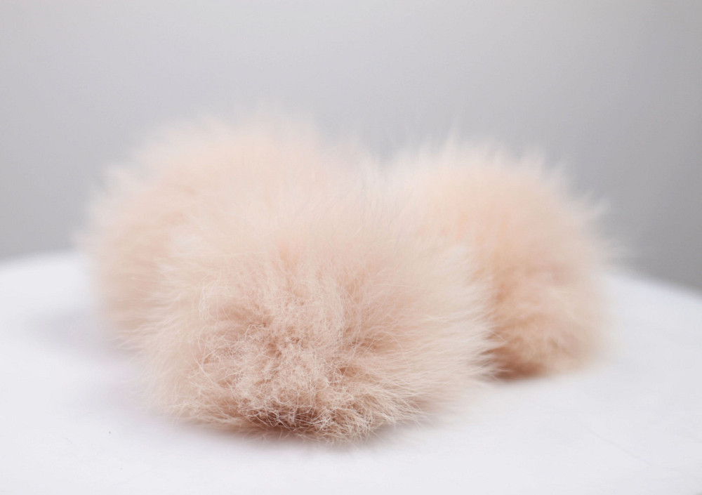 Помпони з натурального хутра песця на шапку 10-12см Персиковий Харків - фото 1