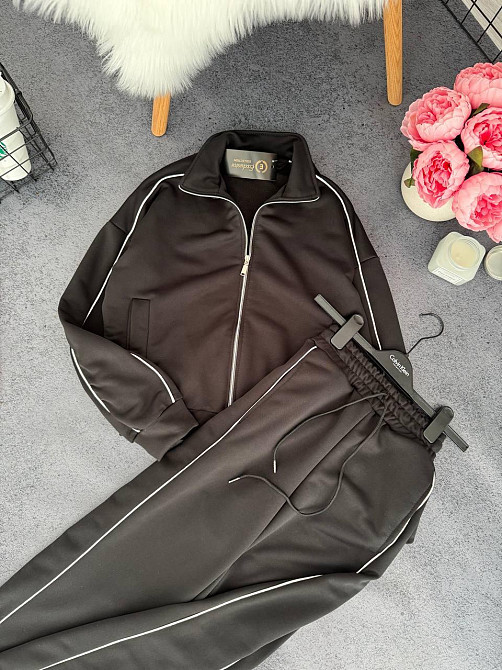 Жіночий повсякденний костюм тринитка петля без утеплення Чорний, 46/48 Одеса - фото 1