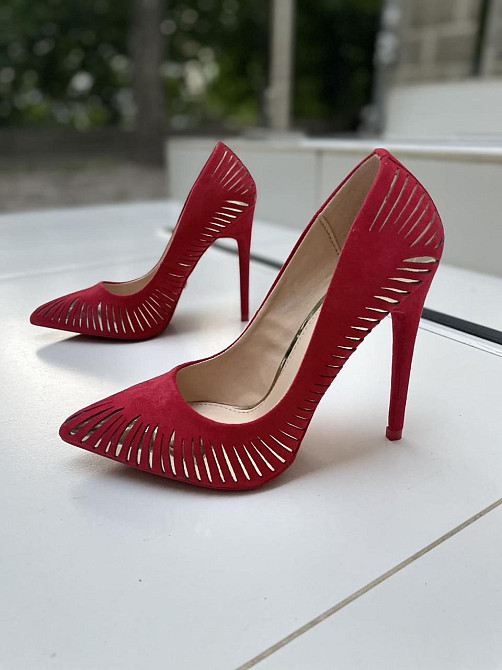 Seastar Туфлі жіночі SEASTAR червоні еко-замша каблук 11см 36р.37р.39р. (1921) Коломыя - изображение 2