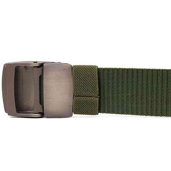 Міцний чоловічий ремінь з металевою пряжкою з текстилю 20595 Vintage Зелений Київ