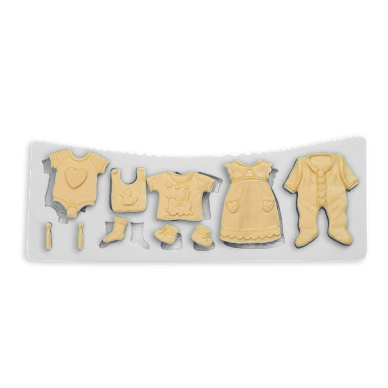 Молд силиконовый Одежда младенца 172 на 62 мм серый Киев - изображение 7