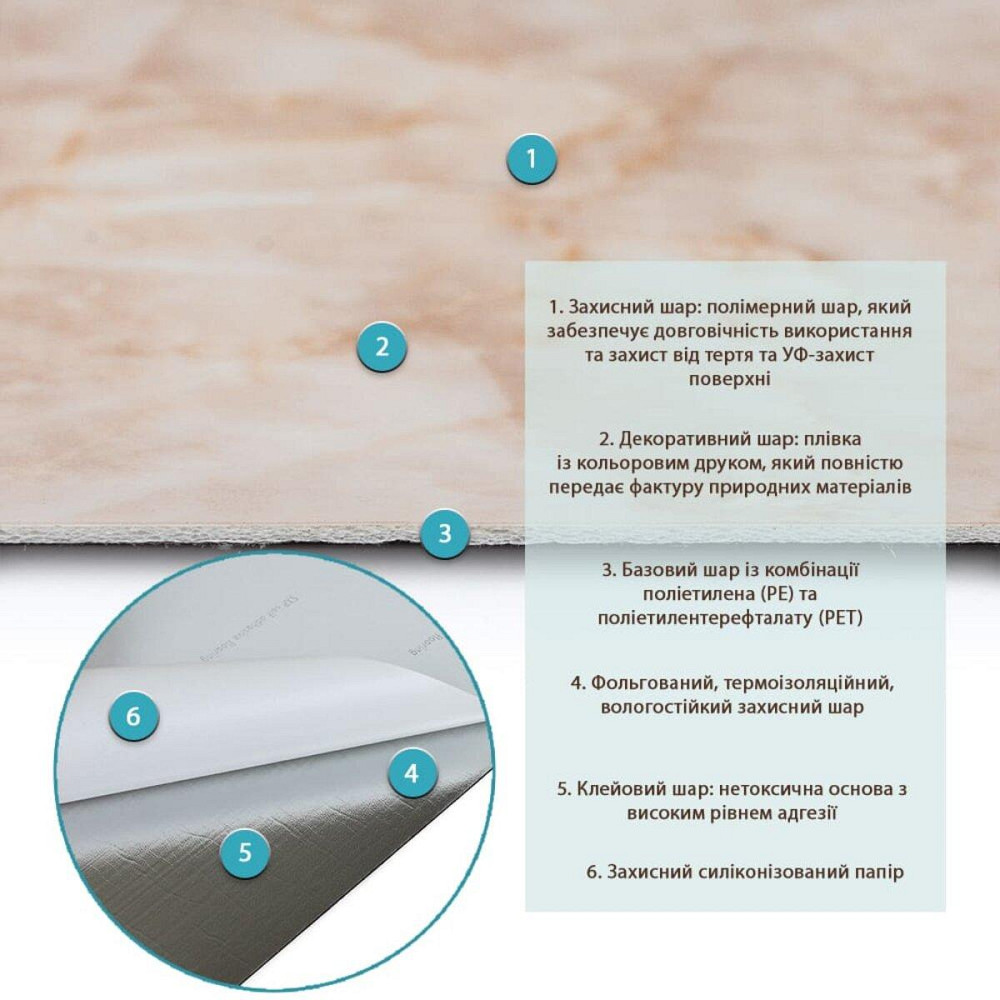 Самоклеющаяся виниловая плитка 600х300х1,5мм, цена за 1 шт. (СВП-112) Глянец SW-00000501 Киев - изображение 3