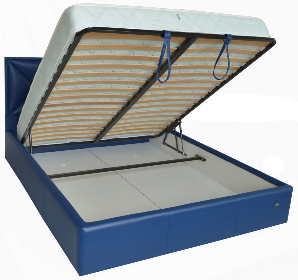 Ліжко Двоспальне Leeds VIP 180 х 190 см Boom 21 З додатковою металевою цільнозварною рамою Синій Київ - фото 8