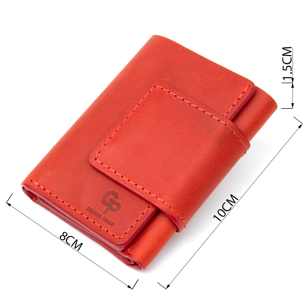 Матове вінтажне портмоне GRANDE PELLE 11459 Червоний Київ - фото 9