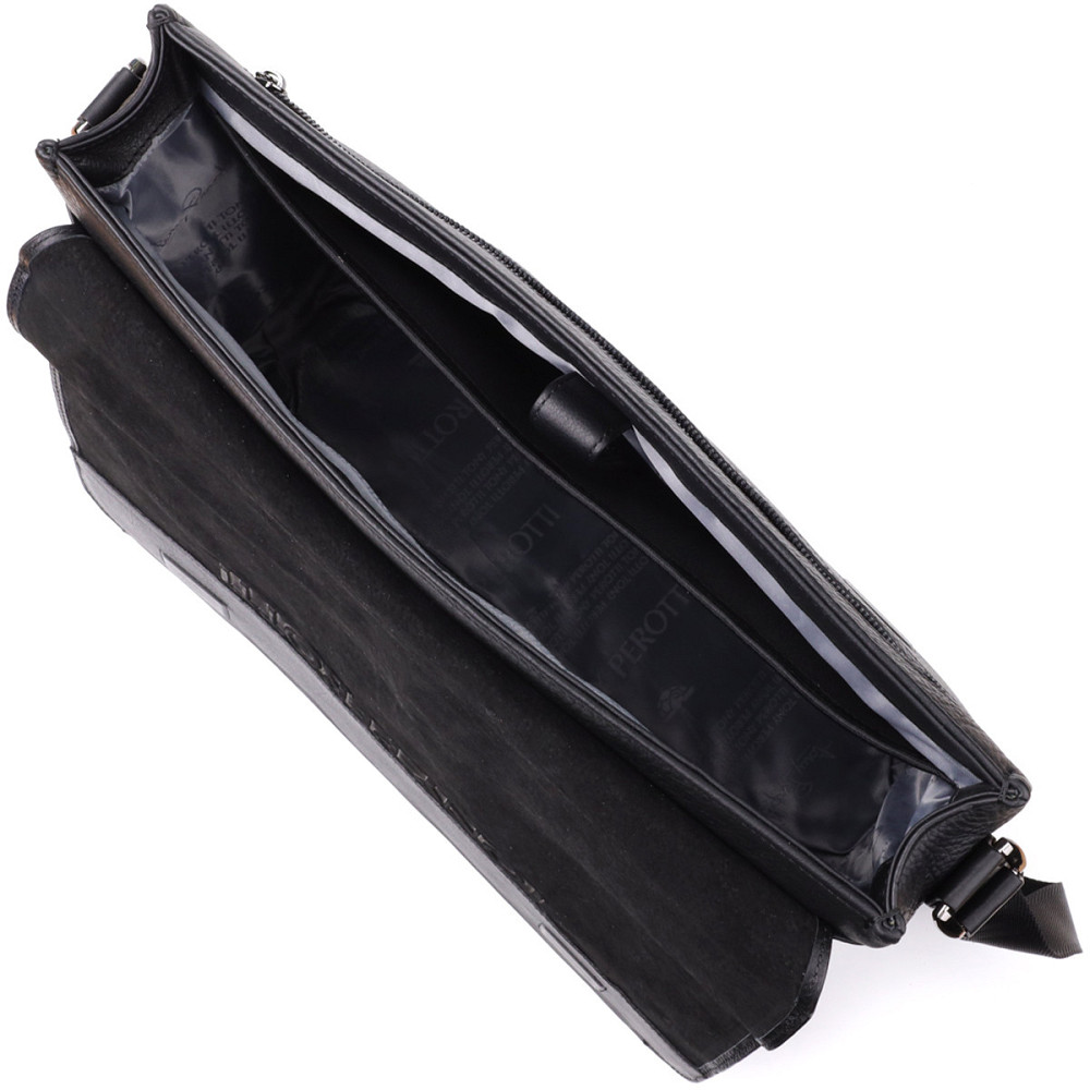 Чоловіча сумка-портфель для ноутбука із зернистої натуральної шкіри Tony Perotti 20864_1 (6036-38 nero) Чорний Київ - фото 7