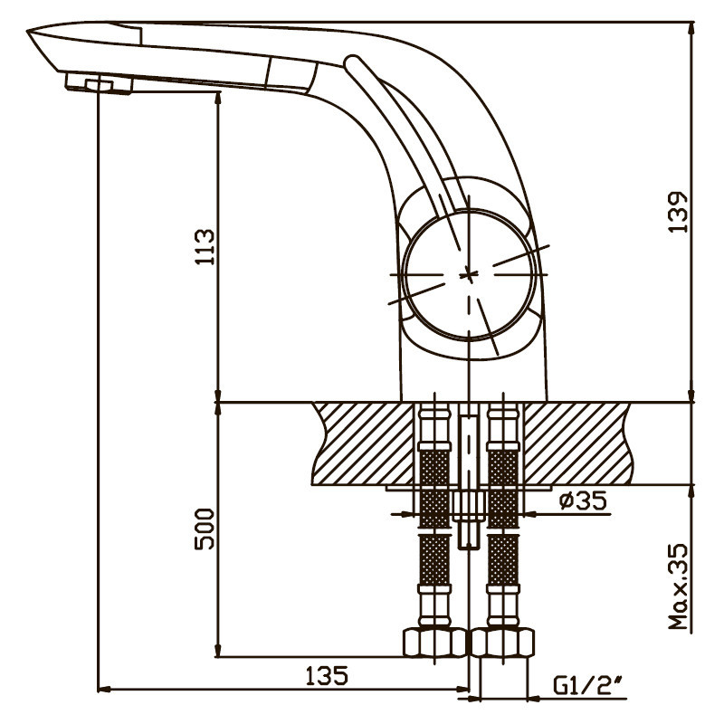 Змішувач для умивальника Haiba Alaska 001 HB0012 Харків - фото 3