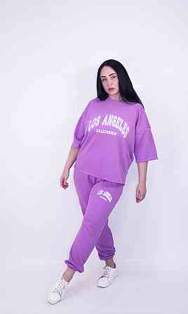 Костюм женский летний (футболка+штаны) трикотажный Сиреневый M-L Харьков