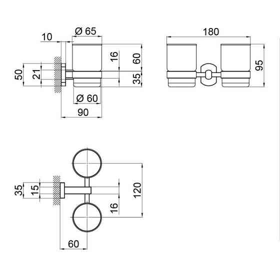 Стакан подвійний для зубних щіток Qtap Liberty CRM 1155 Київ
