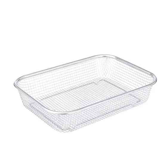 Сито-кошик для миття овочів та фруктів 37.5х27.5х6.8 см друшляк з нержавіючої сталі HP-19-23-L Коломия