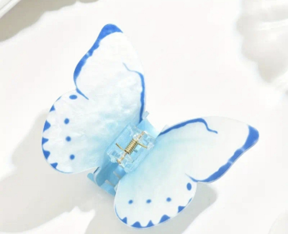 Заколка-крабік метелик Блакитний Смела - изображение 1