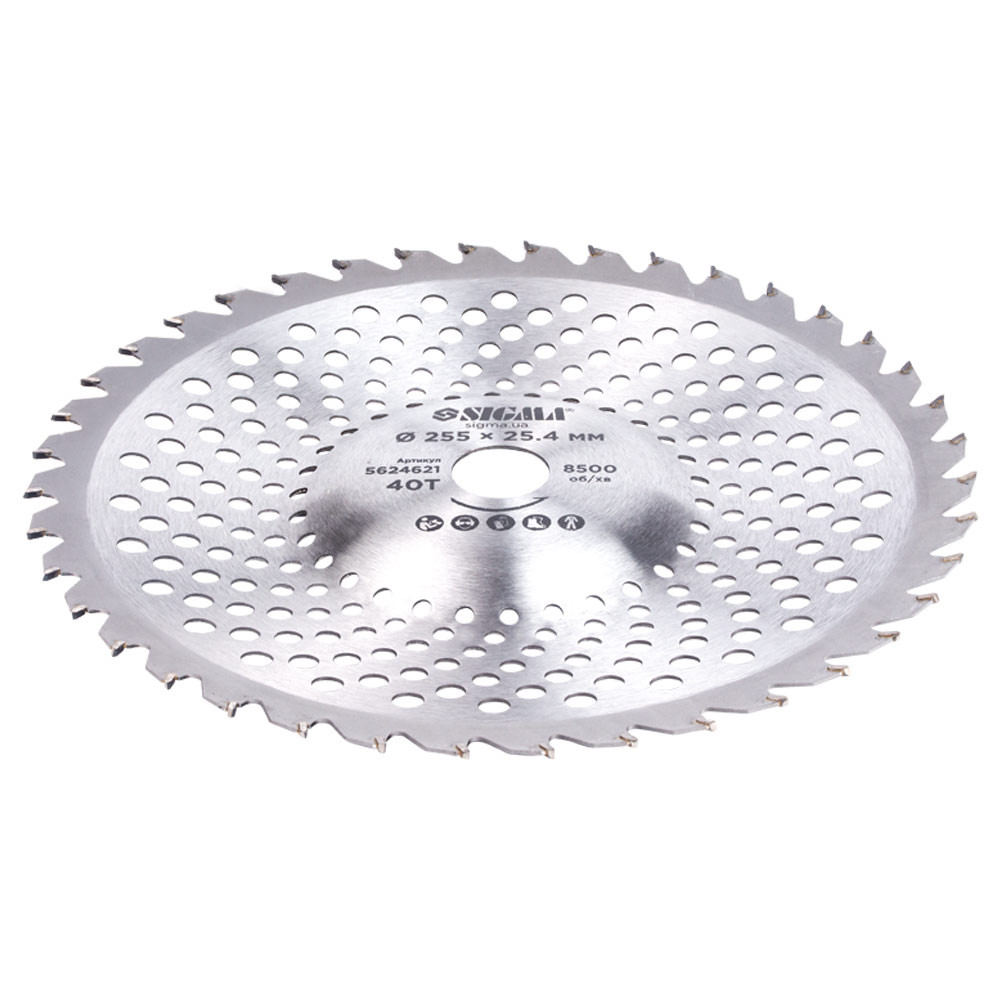 Sigma Диск для триммера с твердосплавными напайками Ø255×25.4мм 40Т волнообразный SIGMA (562462 Киев - изображение 3