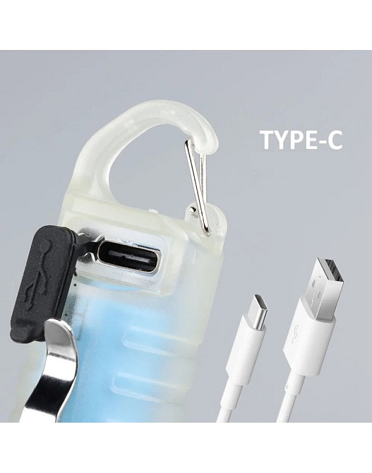 Фонарик Watton WT-619 аккумуляторный ручной c клипсой и карабином Каменец-Подольский - изображение 5