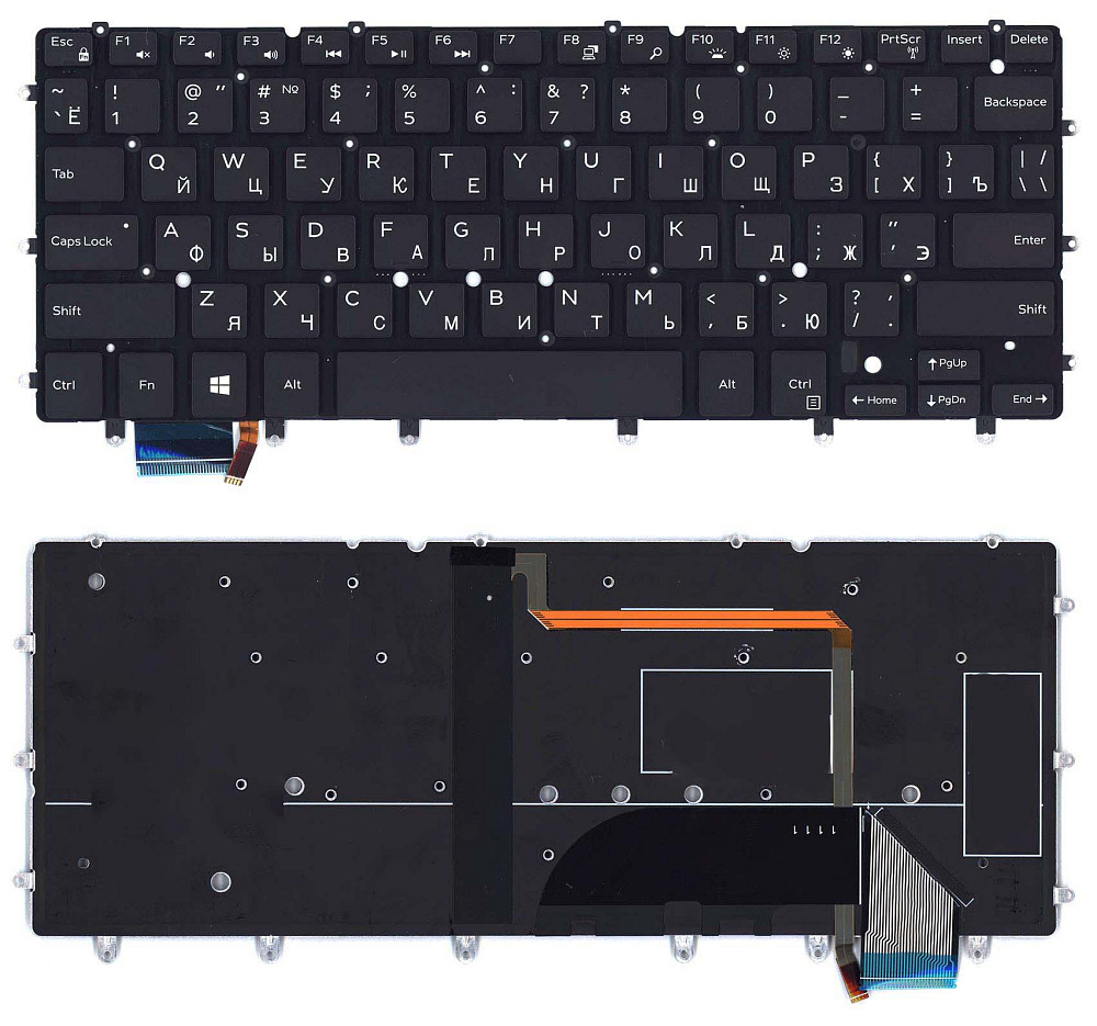 Клавиатура для ноутбука Dell XPS (13 9343) с подсветкой (Light), Black, (No Frame), RU Вінниця - фото 1