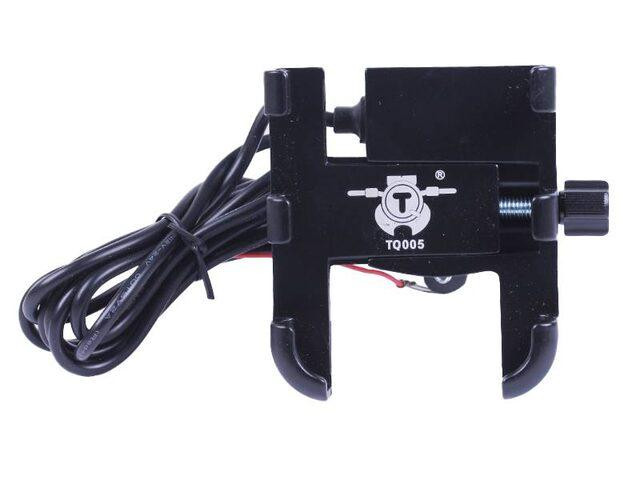 Держатель телефона HFCM-29  (крепление на руль), алюминий, черный, с зарядкой Мукачево - изображение 5