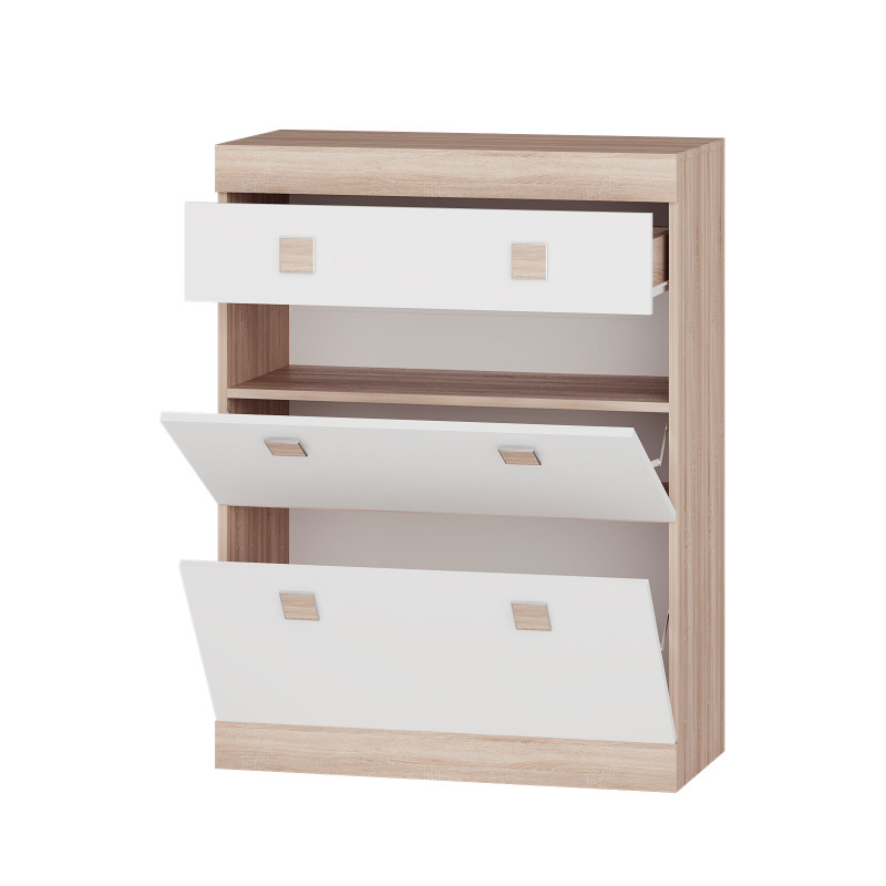 Тумба для обуви Эверест Соната ТО-800 80х38х105.5 дуб сонома + белый (DTM-2213) Львов - изображение 2