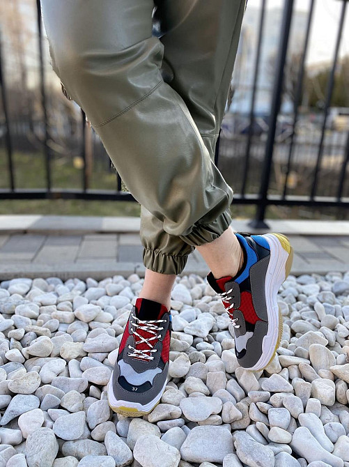 No brend Кросівки жіночі D1901-D65 сірий/синій (весна-осінь, еко замша+сітка) (2493) Коломия - фото 6