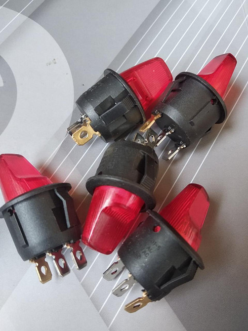 Перемикач KCD1-101N-7, ON-OFF, (4pin) 12V, червоний Полтава - фото 1