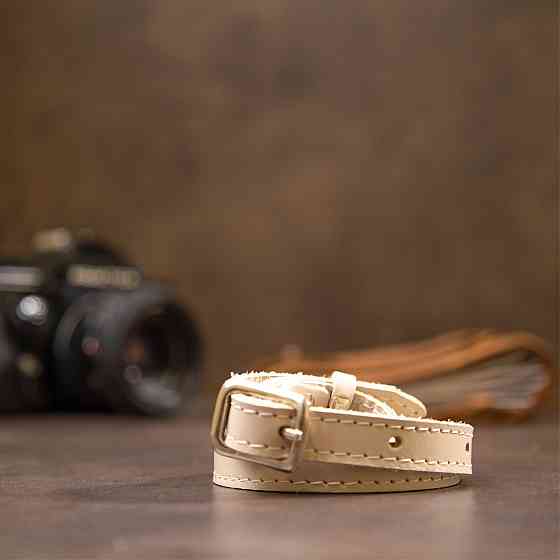 Тонкий женский кожаный ремень GRANDE PELLE 11444 Бежевый Киев