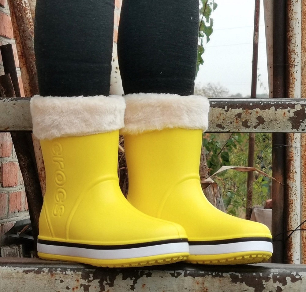 Жіночі Гумові Напівчоботи CROCS Жовті Чоботи Крокси Теплі Зимові (розміри: 36,37,38) — 8 Дніпро - фото 8
