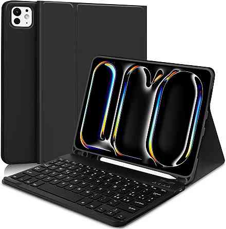 Клавиатурный чехол для iPad Pro 11 (M4) с держателем для Apple Pencil Bluetooth съемный QWERTY черный PU Киев