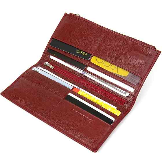 Стильний шкіряний гаманець для жінок ST Leather 19380 Темно-червоний Київ